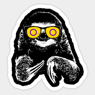 Pride Sloth Intersex Flag Sunglasses Sticker